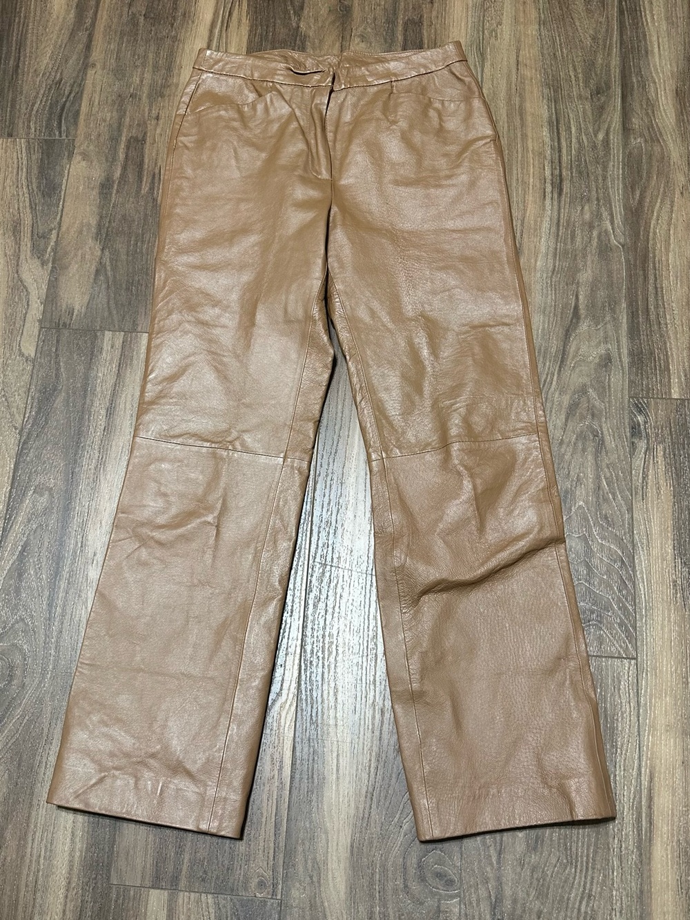 Vintage 90s Y2K Chadwicks Brown Leather Pants Women’s 6 Straight Leg High Rise